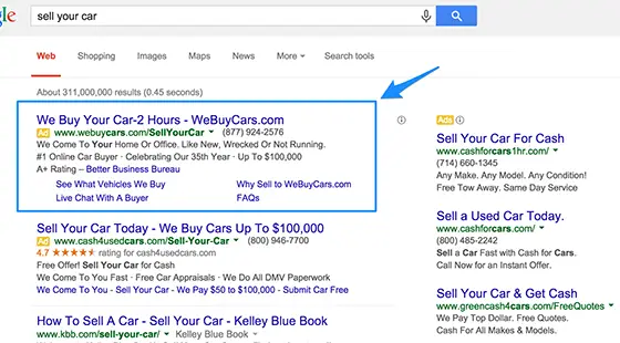 Google ads examples: online advertising