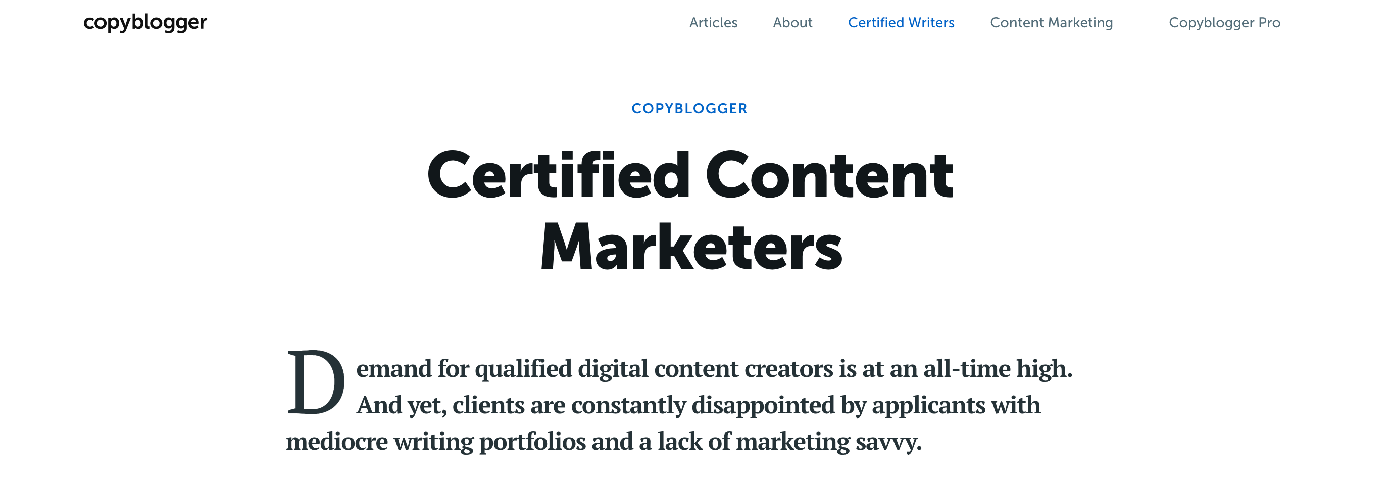 Copyblogger Certified Content marketer Certification 