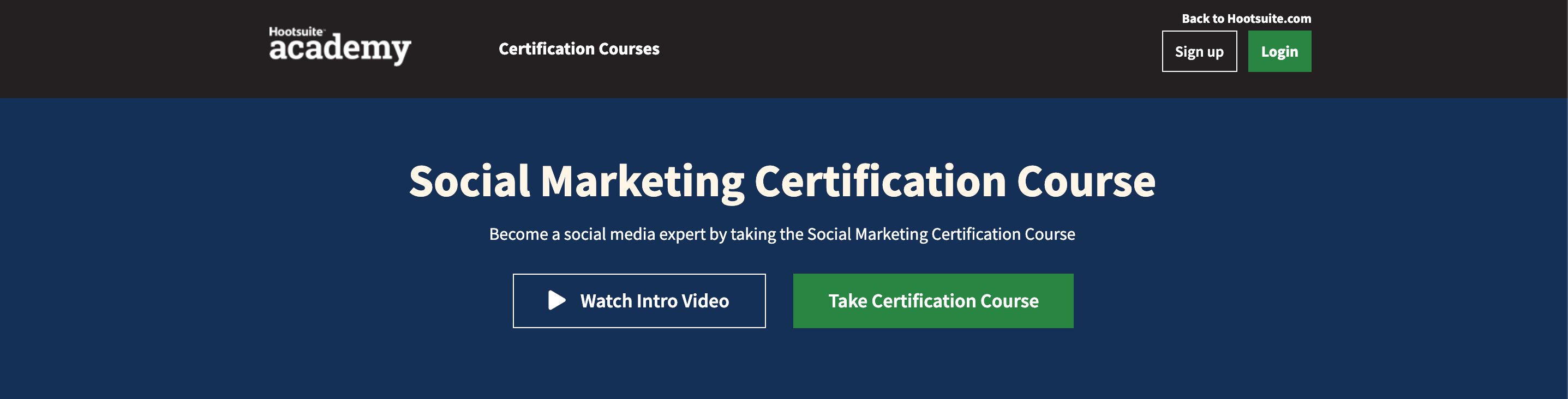 Hootsuite Social Marketing Certification