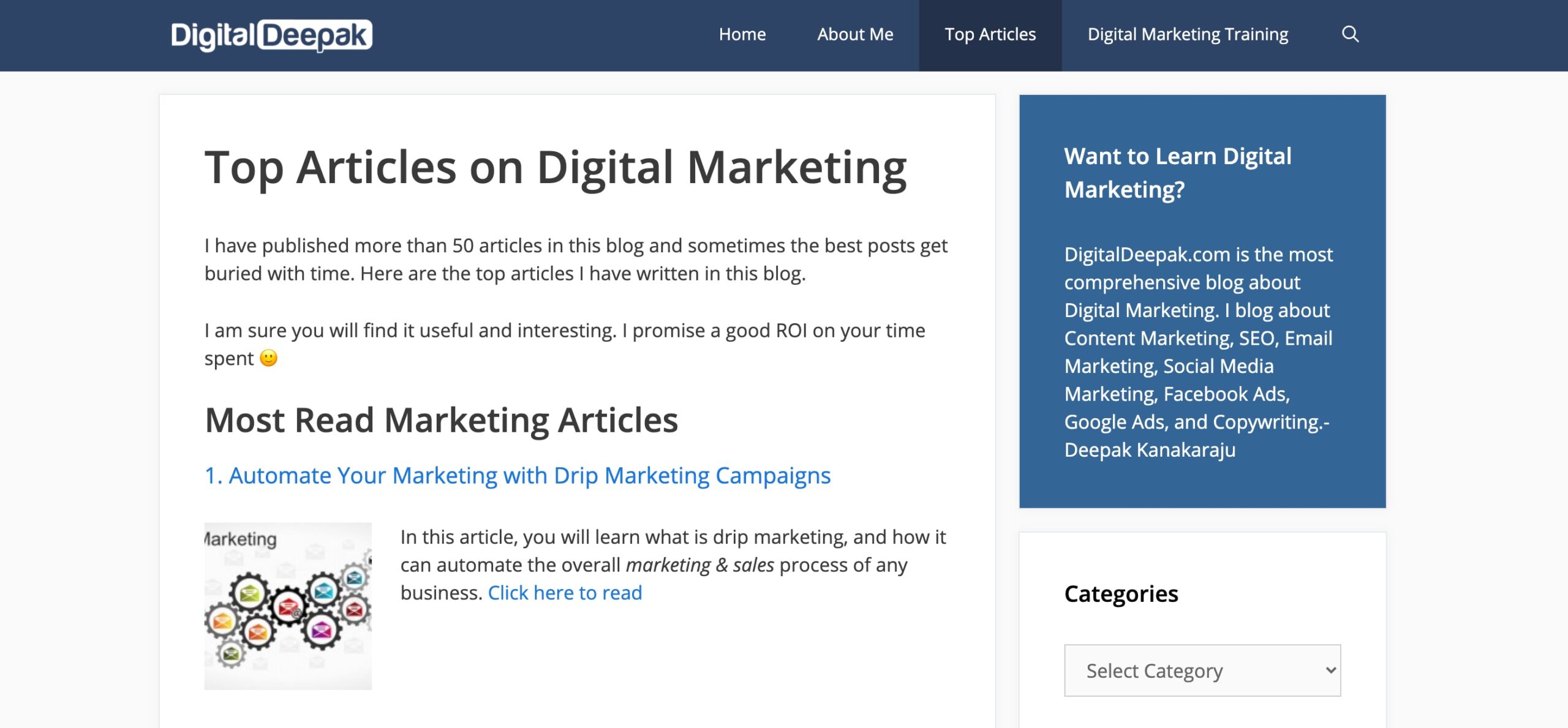 Digital Deepak marketing blog