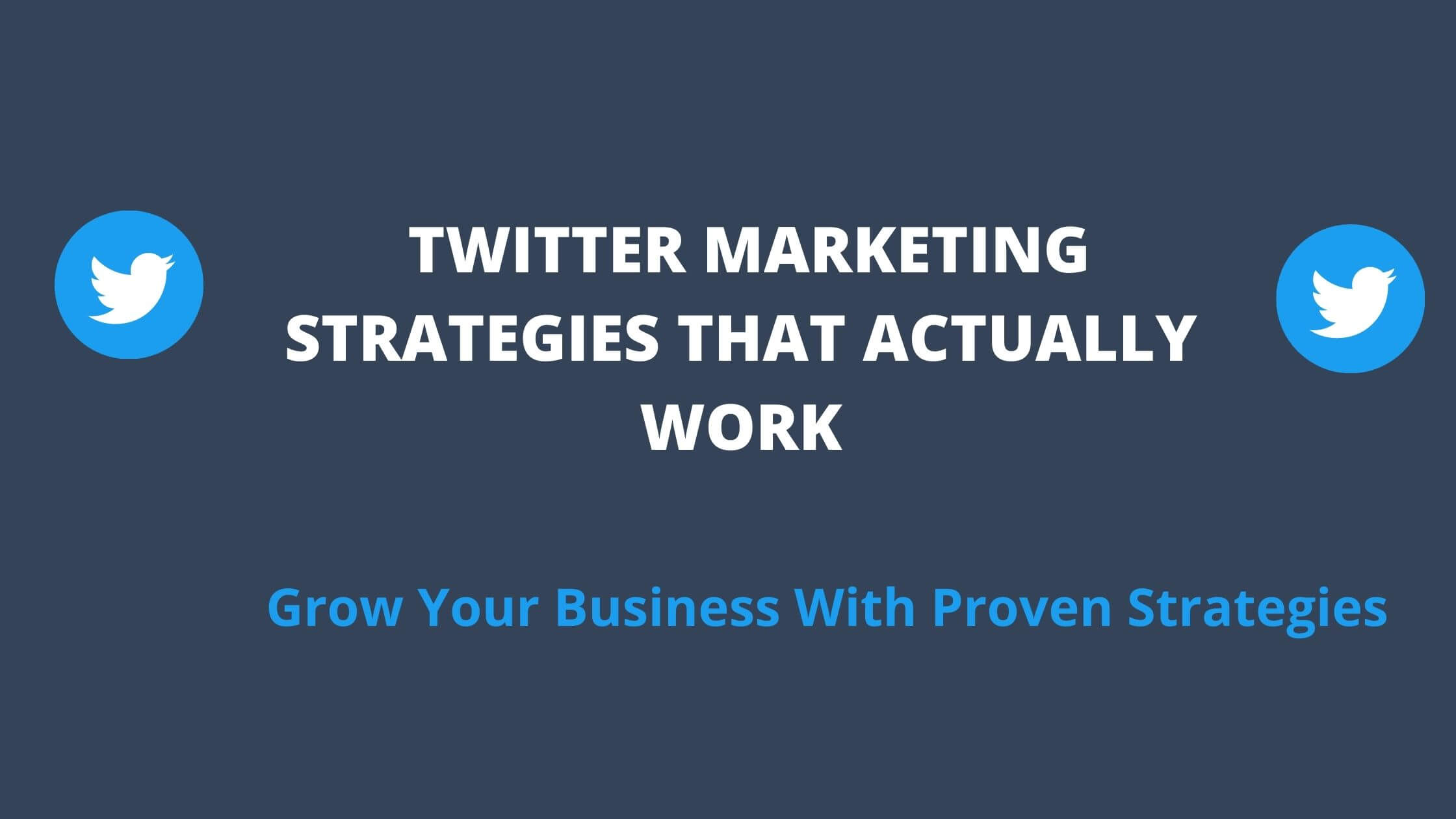 Twitter Marketing Strategies
