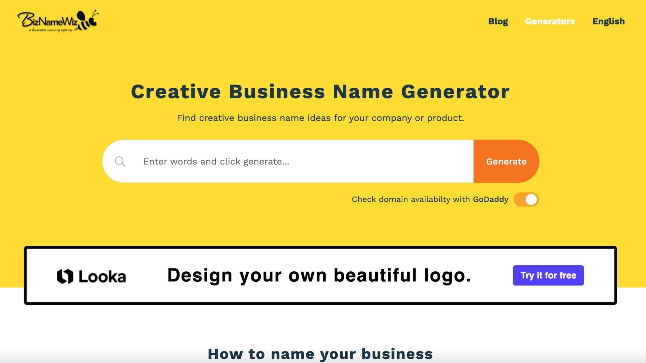 BizNameWiz business name generator