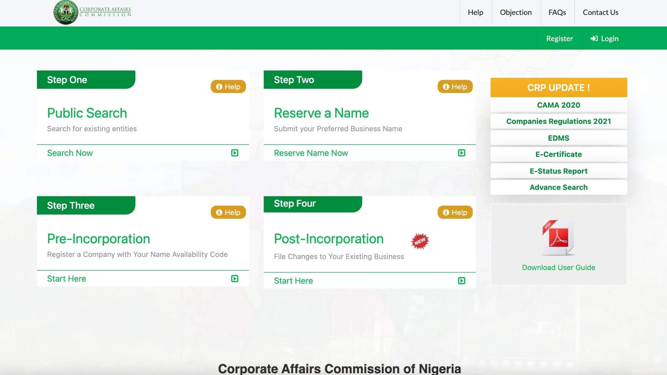 Business name reservation in Nigeria