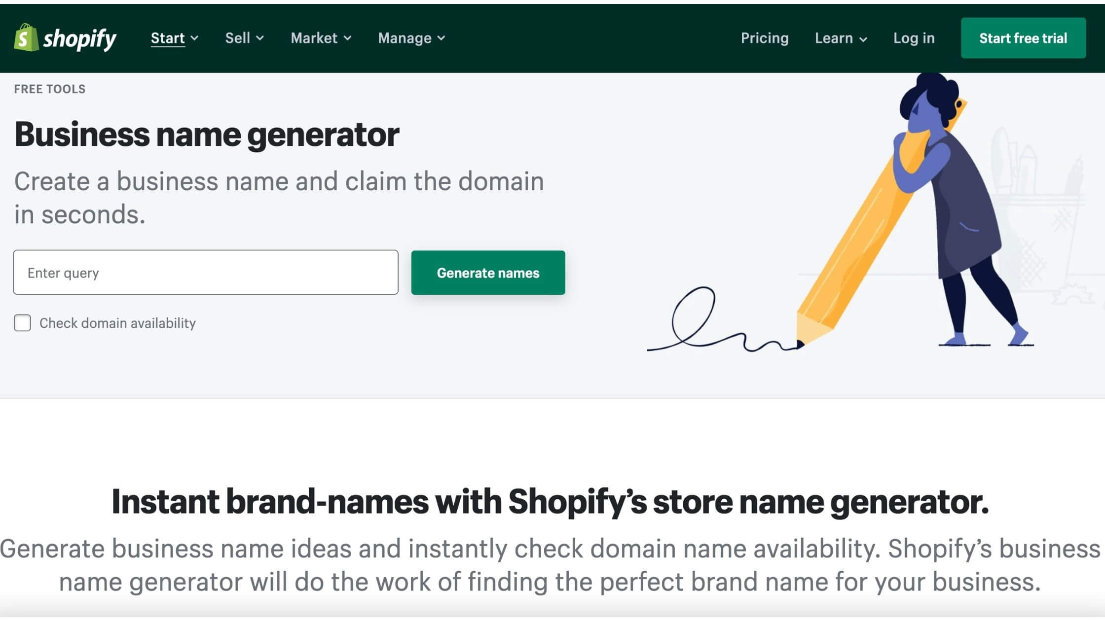 Shopify business name generator