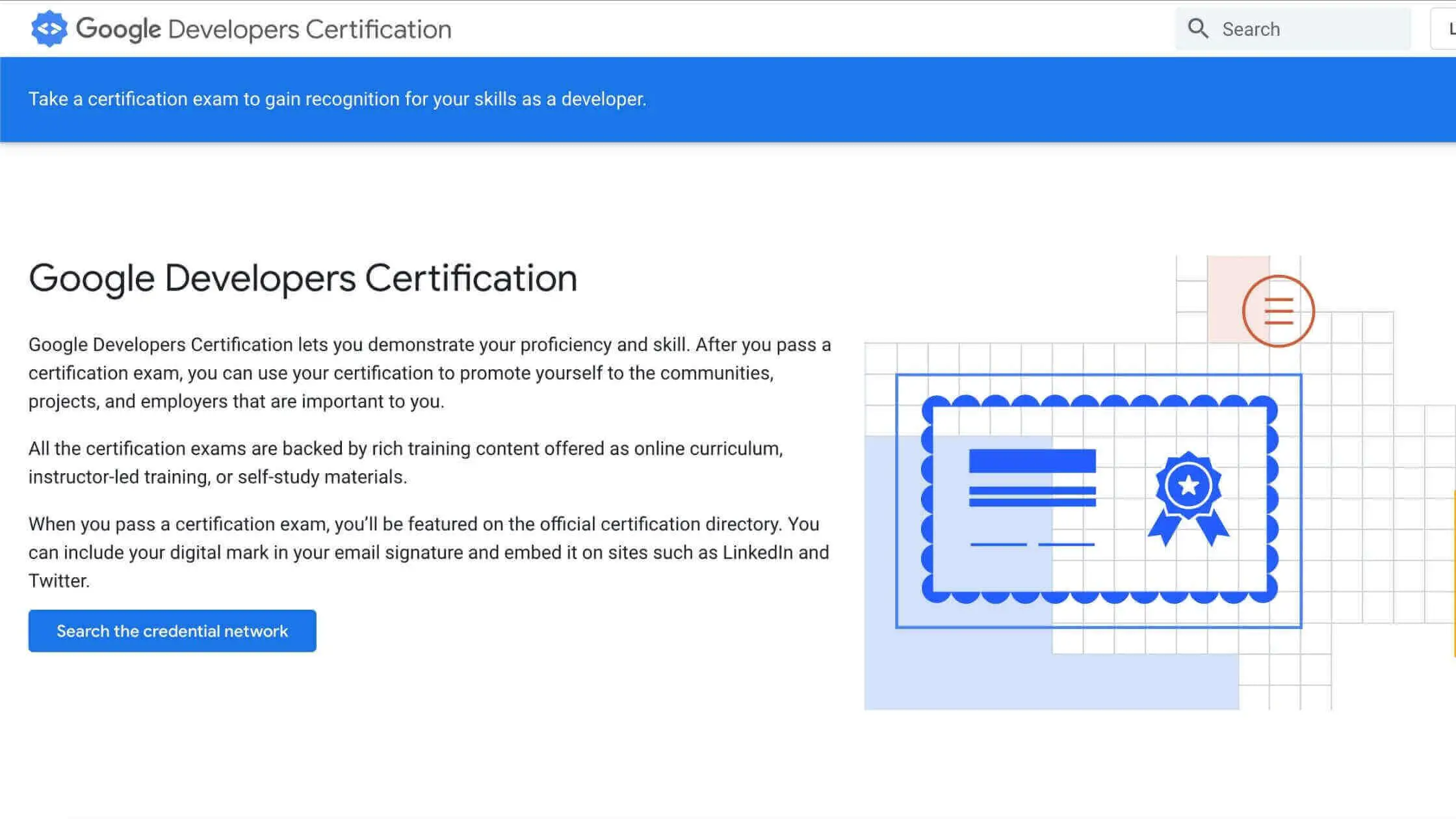 Google developers certification