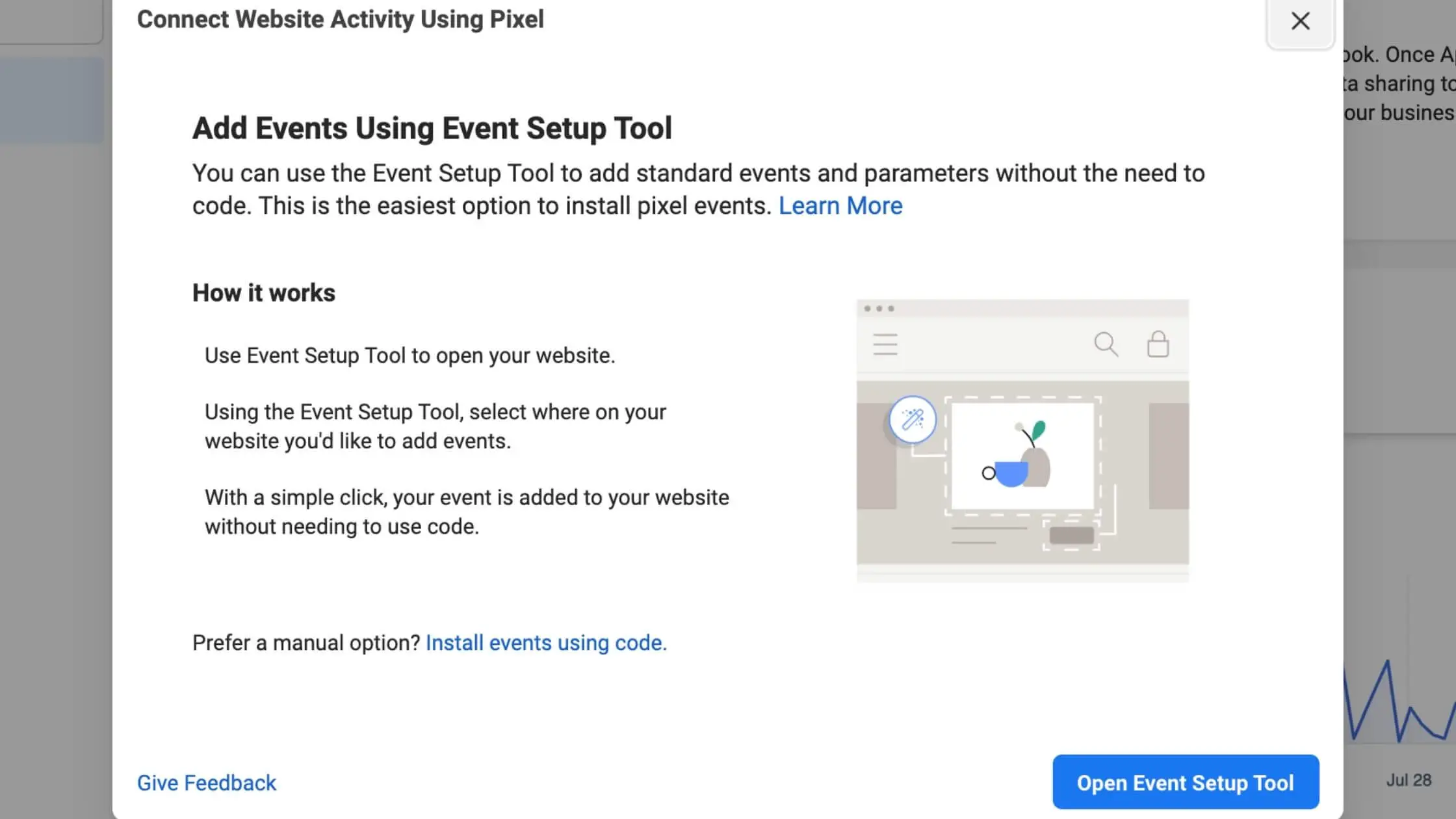 Facebook event setup tool