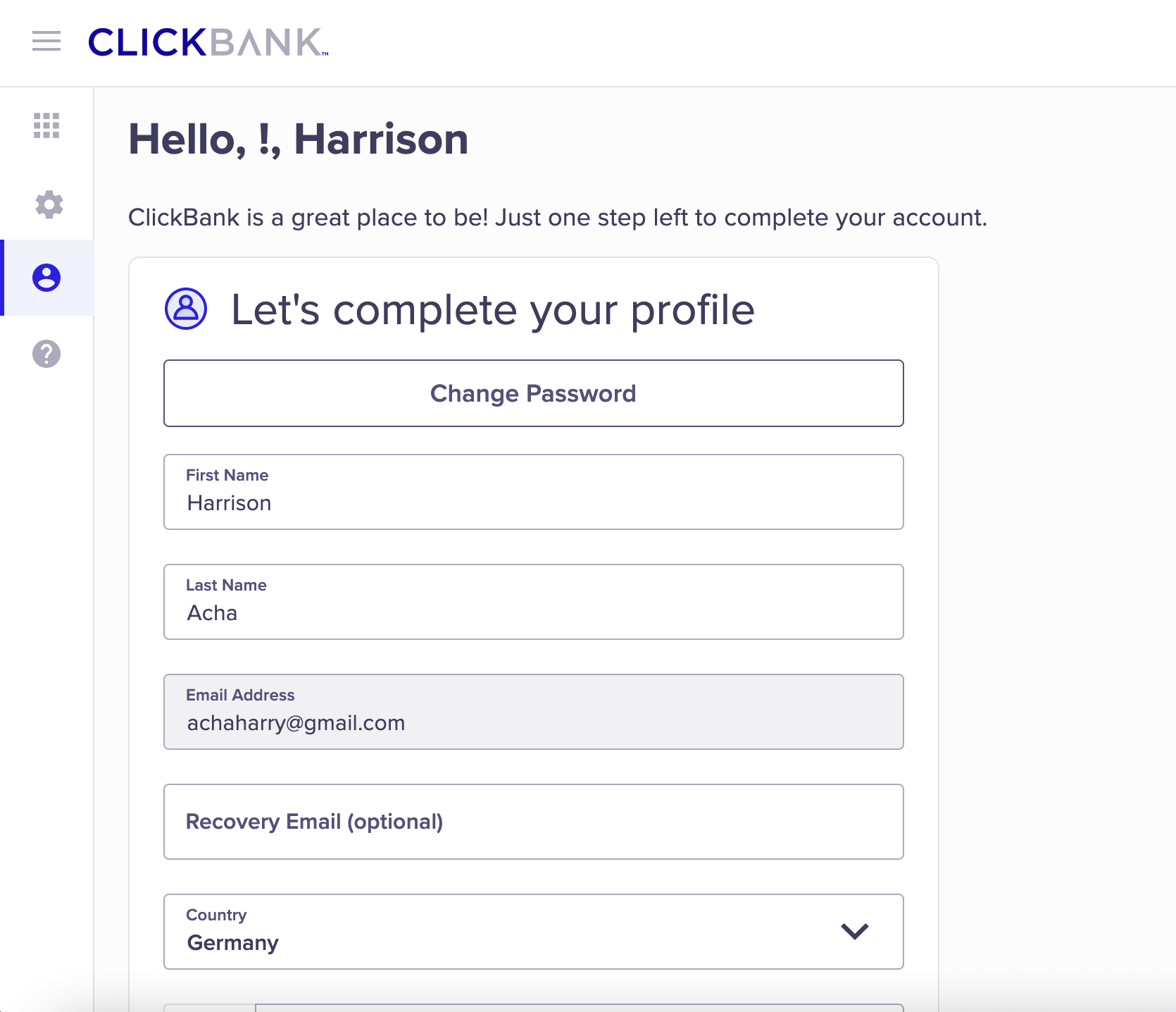 Clickbank profile
