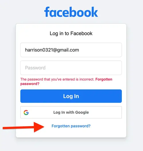 Forget Password Facebook