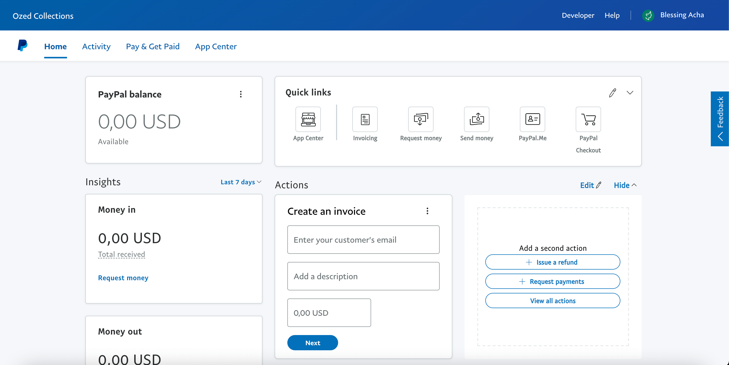 Paypal Dashboard