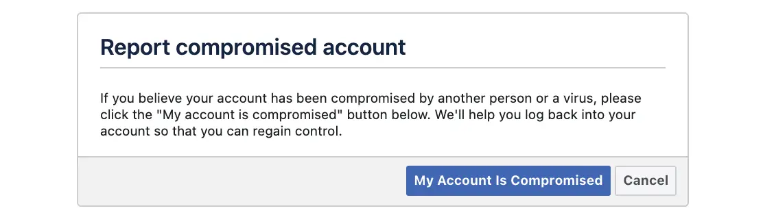 Report Hacked Account to Facebook