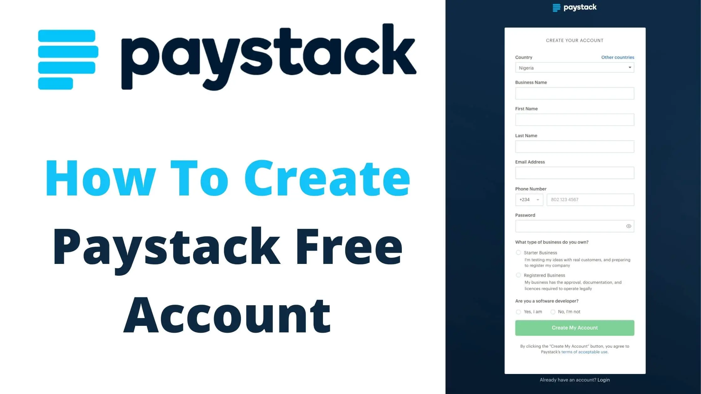 Paytack login-How To Create Paystack Free Account