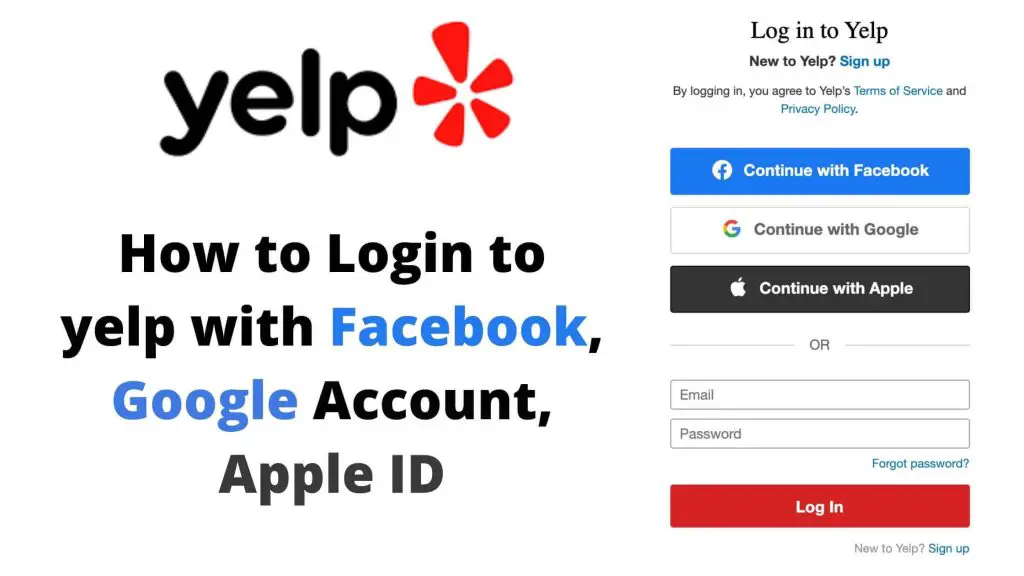 The way to Login to Yelp with Fb | Google Account