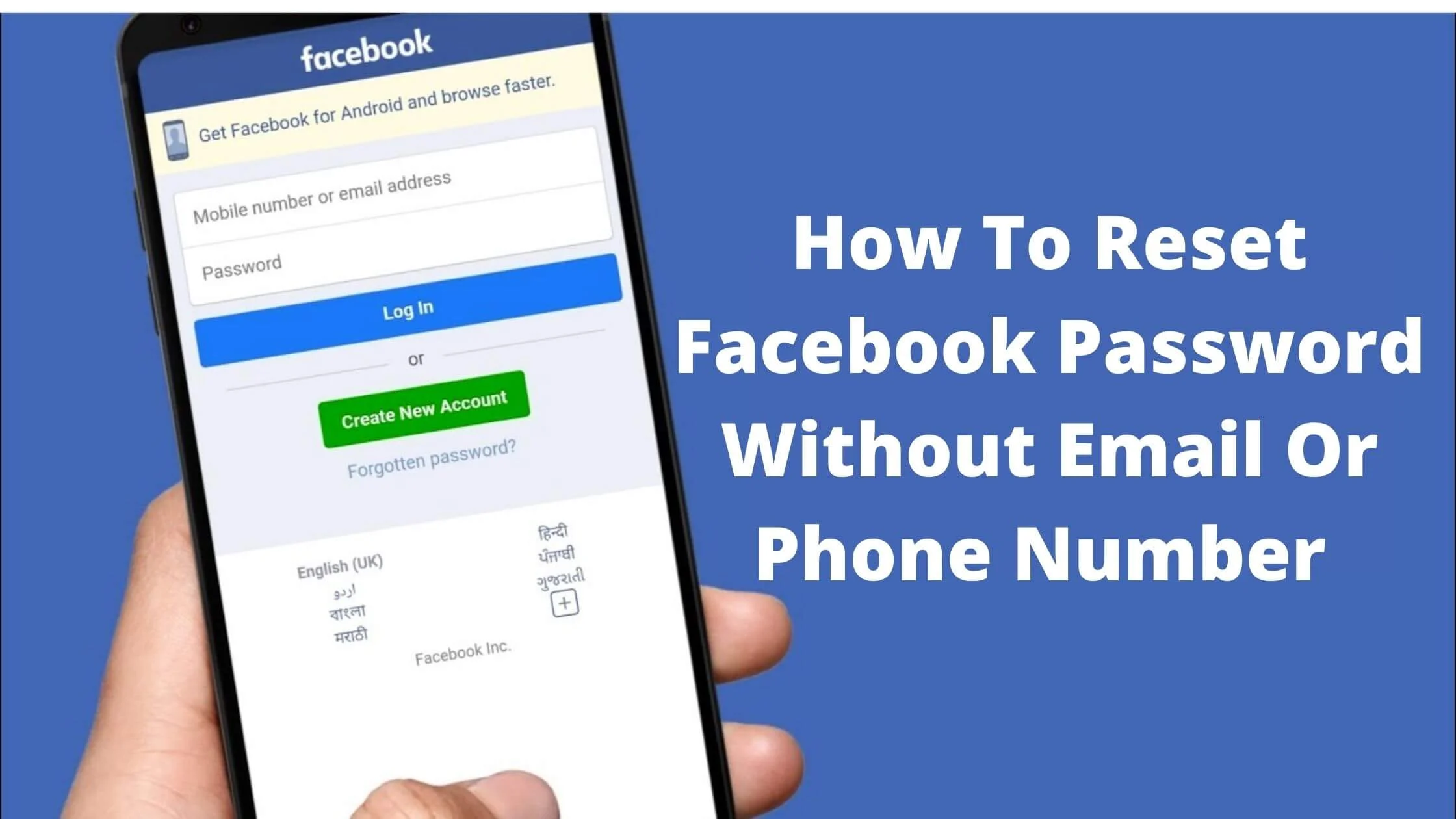 How To Reset Facebook Password Without Email Or Phone Number