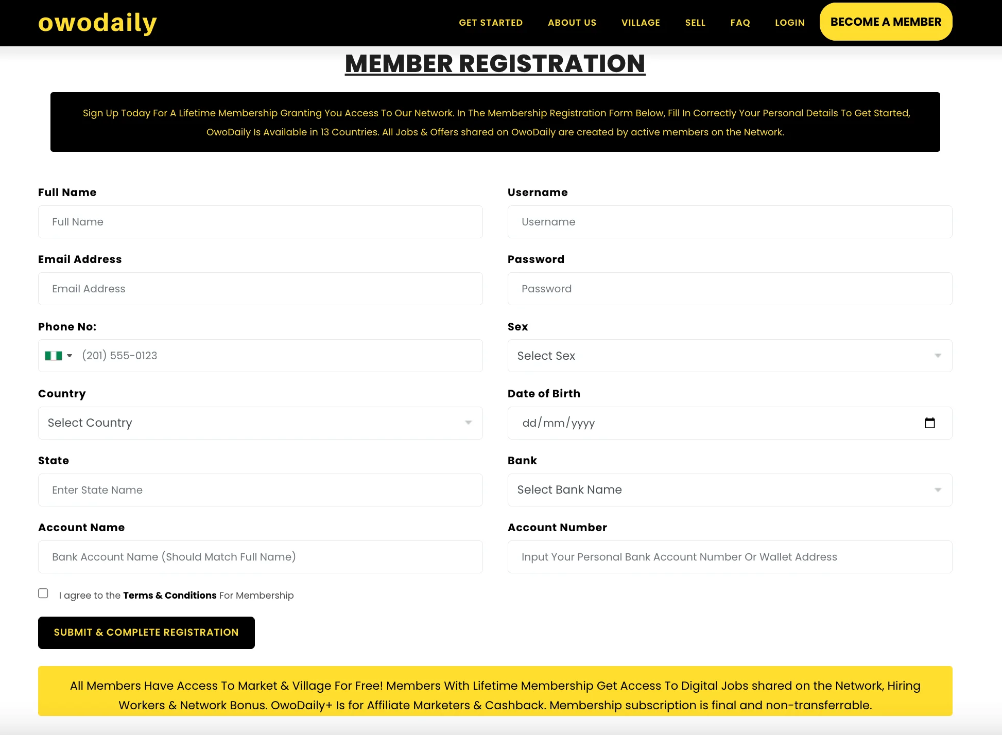 Owodaily registration