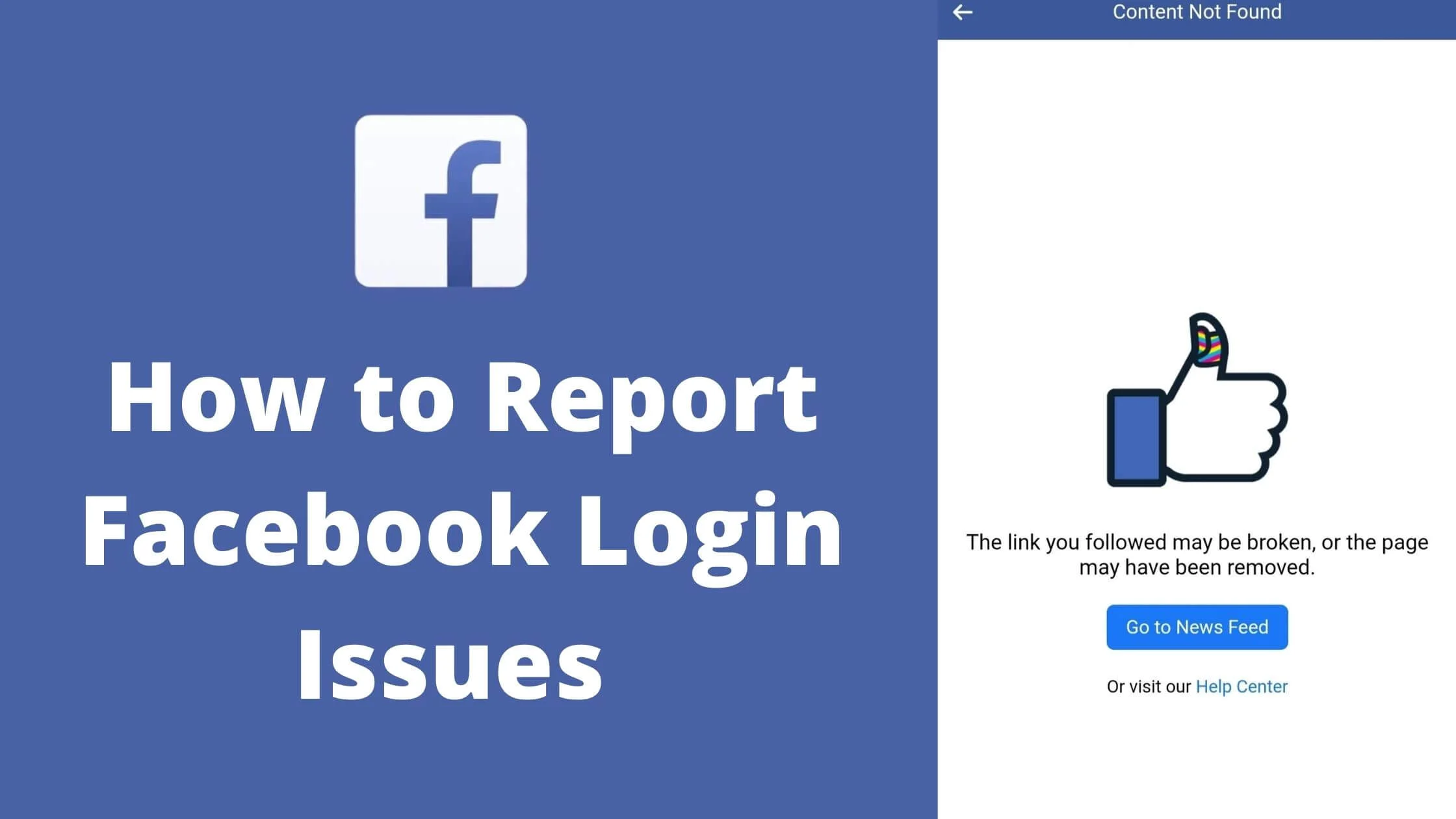 Report Facebook Login Issues