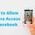 How to Allow Camera Access on Facebook