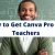 How to Get Canva Pro for Teachers