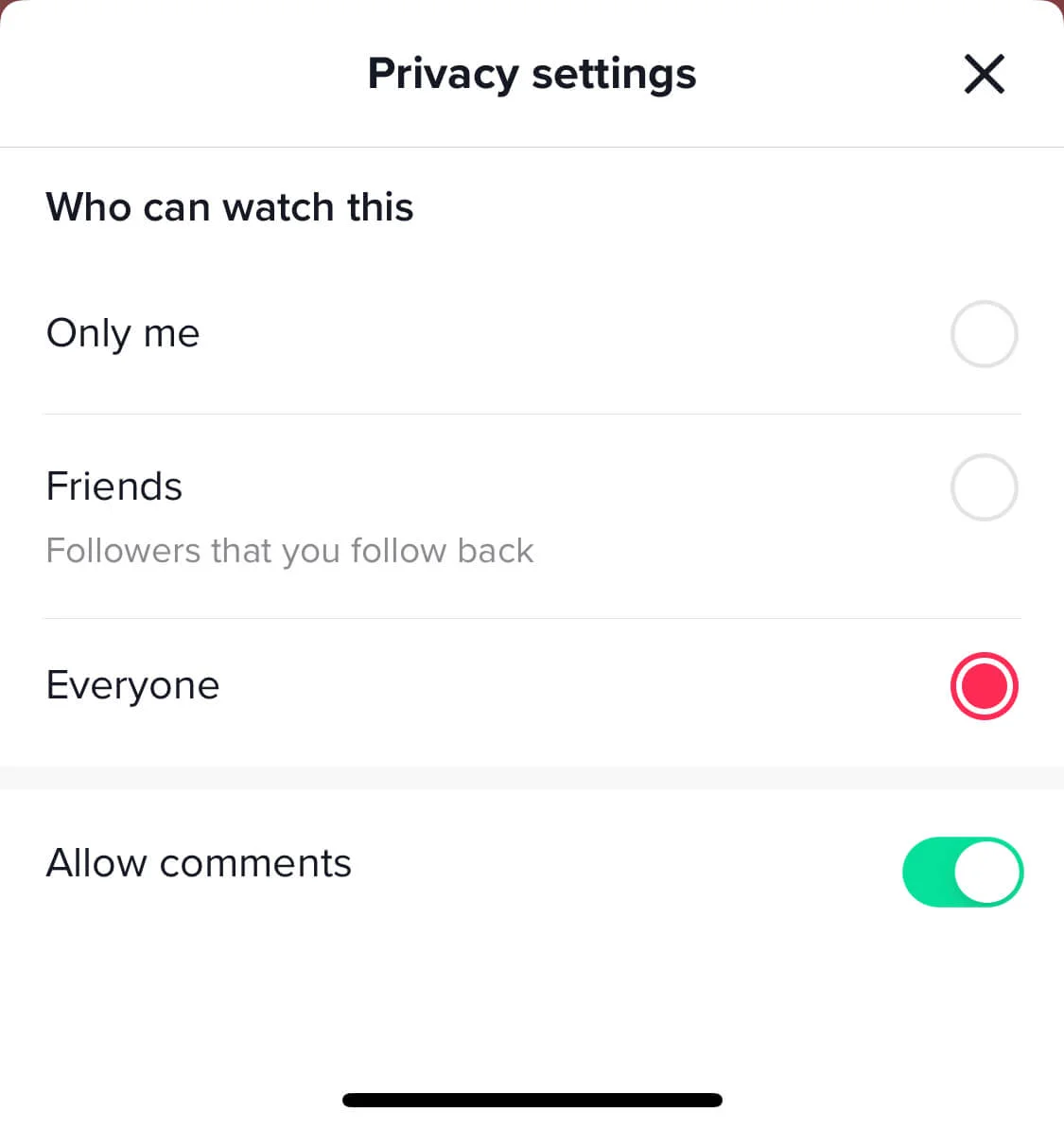 Privacy Settings on TikTok