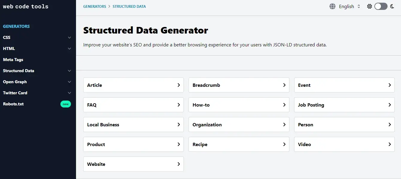 Schema generator