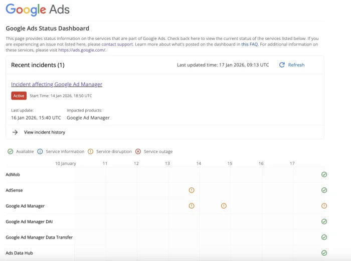 Fixing “Changes Failed to Save” When Creating Google Ad Campaigns Google Ads Status Dashboard